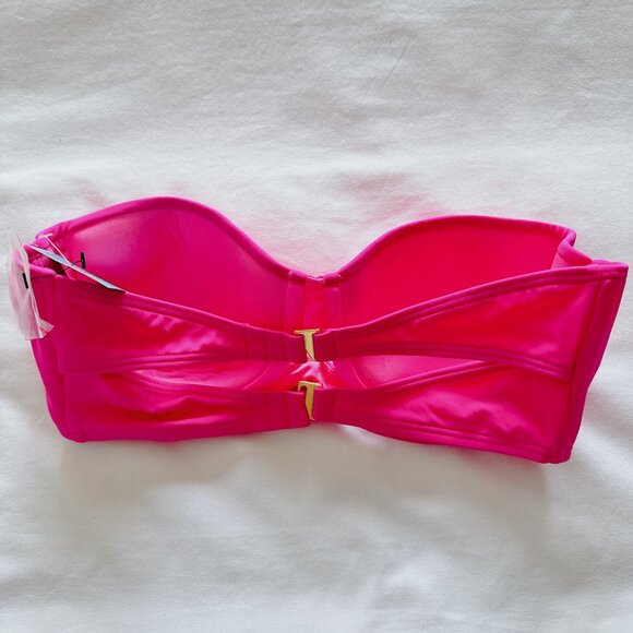SunDazed NWT hot pink bikini top DD Strapless bandeau swimsuit women's - Picture 7 of 10